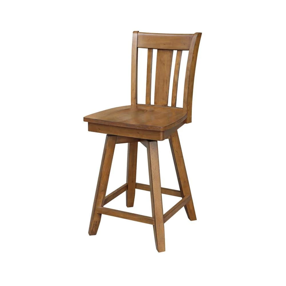 San Remo 24 in. Distressed Pecan Swivel Bar Stool by International Concepts 10 San Remo 24 in. Distressed Pecan Swivel Bar Stool by International Concepts - Image 10