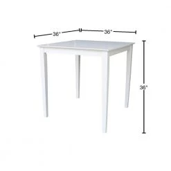36 in. Pure White Shaker Counter Height Table by International Concepts -International Concepts Sales pure white international concepts bar tables k08 3636 36s 40 1000
