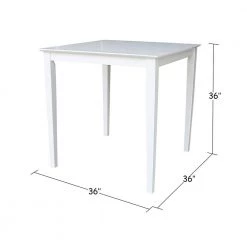 36 in. Pure White Shaker Counter Height Table by International Concepts -International Concepts Sales pure white international concepts bar tables k08 3636 36s 76 1000