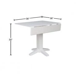 36 in. Pure White Square Drop-Leaf Dining Table by International Concepts -International Concepts Sales pure white international concepts kitchen dining tables t08 36sdp 40 1000
