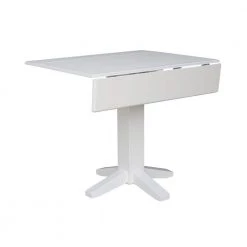 36 in. Pure White Square Drop-Leaf Dining Table by International Concepts -International Concepts Sales pure white international concepts kitchen dining tables t08 36sdp 44 1000