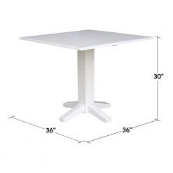 36 in. Pure White Square Drop-Leaf Dining Table by International Concepts -International Concepts Sales pure white international concepts kitchen dining tables t08 36sdp c3 1000