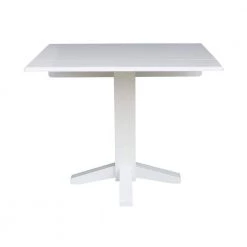 36 in. Pure White Square Drop-Leaf Dining Table by International Concepts -International Concepts Sales pure white international concepts kitchen dining tables t08 36sdp fa 1000