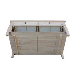 Vista 48 in. Unfinished Wood Large Rectangle Coffee Table with Drawers by International Concepts -International Concepts Sales ready to finish international concepts coffee tables ot 15c 1d 1000