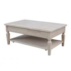 Vista 48 in. Unfinished Wood Large Rectangle Coffee Table with Drawers by International Concepts -International Concepts Sales ready to finish international concepts coffee tables ot 15c 66 1000
