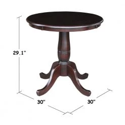 30 in. 3-Piece Rich Mocha Round Dining Height Table with 2-Side Chairs by International Concepts -International Concepts Sales rich mocha international concepts dining room sets k15 30rt c613 2 4f 1000