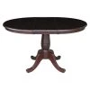 Mocha 36 in. x 36 in. x 48 in. Extension Laurel Pedestal Table by International Concepts