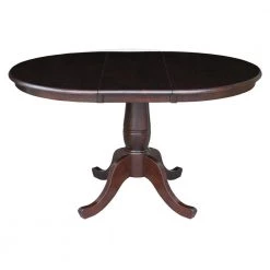 Mocha 36 in. x 36 in. x 48 in. Extension Laurel Pedestal Table by International Concepts
