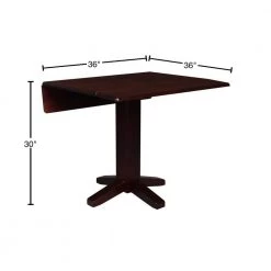 Rich Mocha Solid Wood Dropleaf Dining Table by International Concepts -International Concepts Sales rich mocha international concepts kitchen dining tables t15 36sdp 40 1000
