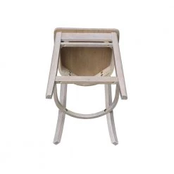 Emily 24 in. Taupe Gray High Back Wood Frame Counter Height Foot Rest Bar Stool by International Concepts -International Concepts Sales taupe gray international concepts bar stools s09 6172 1d 1000