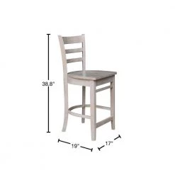 Emily 24 in. Taupe Gray High Back Wood Frame Counter Height Foot Rest Bar Stool by International Concepts -International Concepts Sales taupe gray international concepts bar stools s09 6172 40 1000