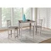 3 PC Set - Taupe Gray Solid Wood 30 in. Square Counter Height Table with 2 Stools by International Concepts
