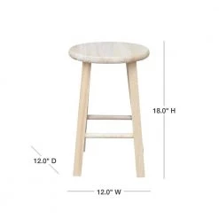 18 in. Unfinished Wood Bar Stool by International Concepts -International Concepts Sales unfinished international concepts bar stools 1s 518 40 1000