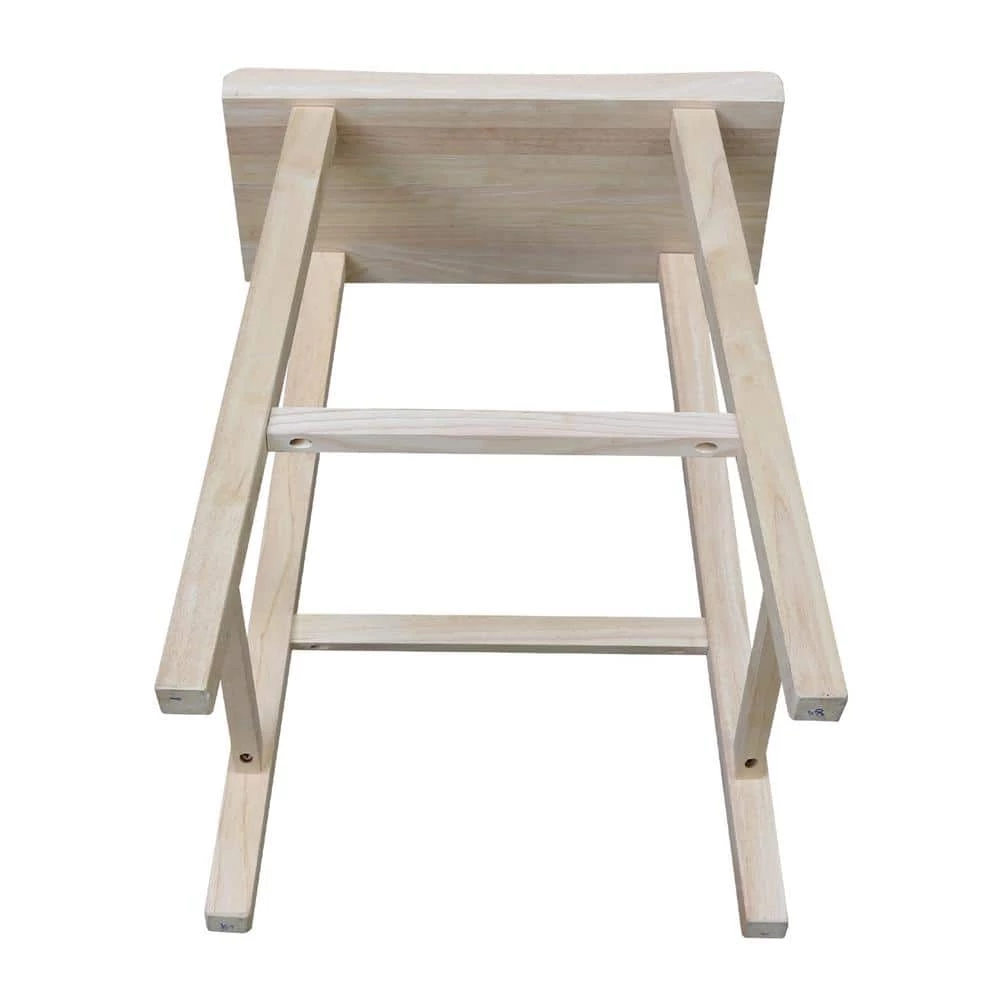 24 in. Unfinished Wood Bar Stool by International Concepts 4 24 in. Unfinished Wood Bar Stool by International Concepts - Image 4