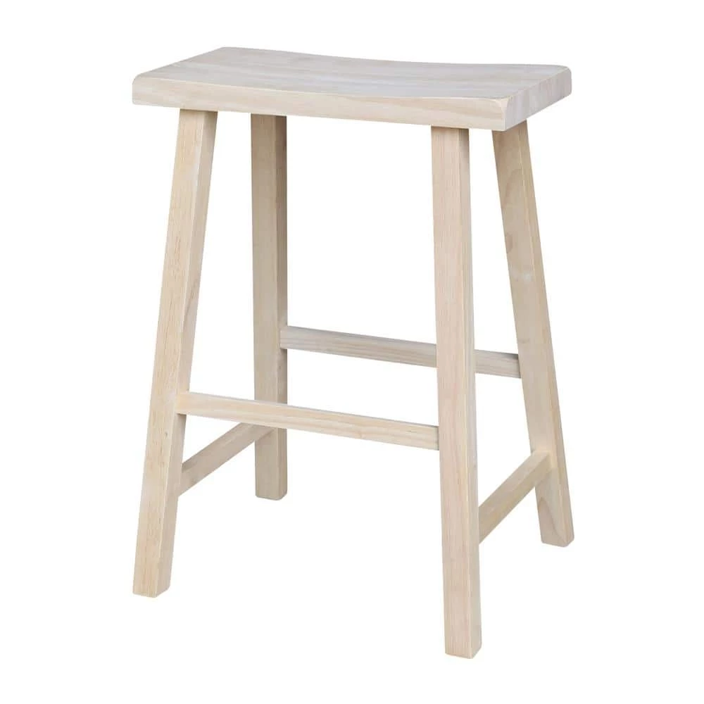 24 in. Unfinished Wood Bar Stool by International Concepts 8 24 in. Unfinished Wood Bar Stool by International Concepts - Image 8