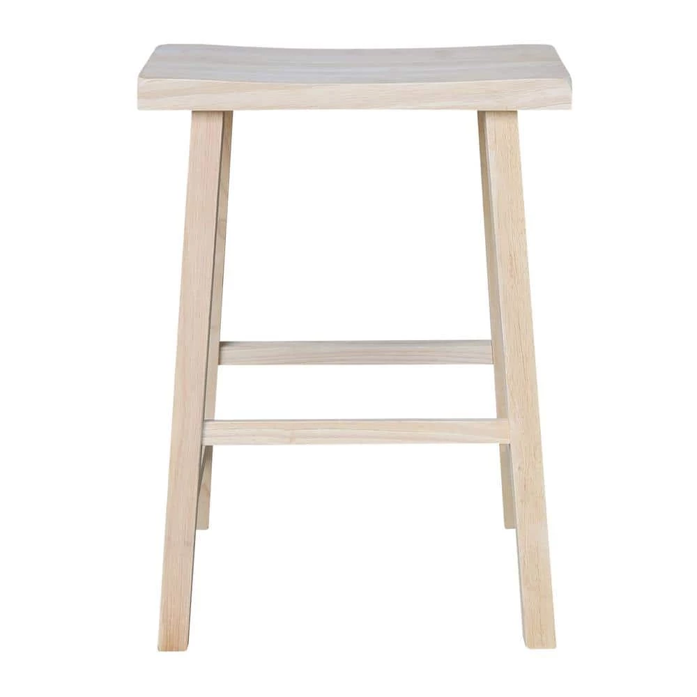 24 in. Unfinished Wood Bar Stool by International Concepts 1 24 in. Unfinished Wood Bar Stool by International Concepts