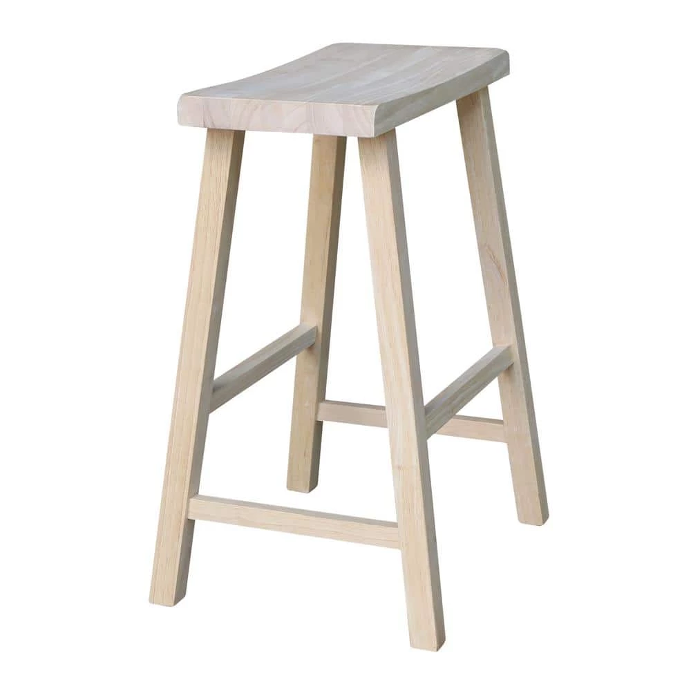 24 in. Unfinished Wood Bar Stool by International Concepts 2 24 in. Unfinished Wood Bar Stool by International Concepts - Image 2