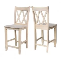 41 in. Double X-Back Stool by International Concepts 20 41 in. Double X-Back Stool by International Concepts -International Concepts Sales unfinished international concepts bar stools s 202 4f 1000