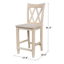 41 in. Double X-Back Stool by International Concepts 19 41 in. Double X-Back Stool by International Concepts -International Concepts Sales unfinished international concepts bar stools s 202 c3 1000