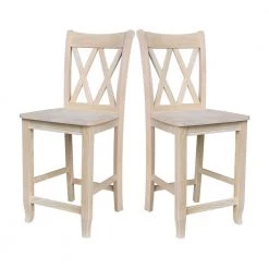 41 in. Double X-Back Stool by International Concepts 23 41 in. Double X-Back Stool by International Concepts -International Concepts Sales unfinished international concepts bar stools s 202 fa 1000