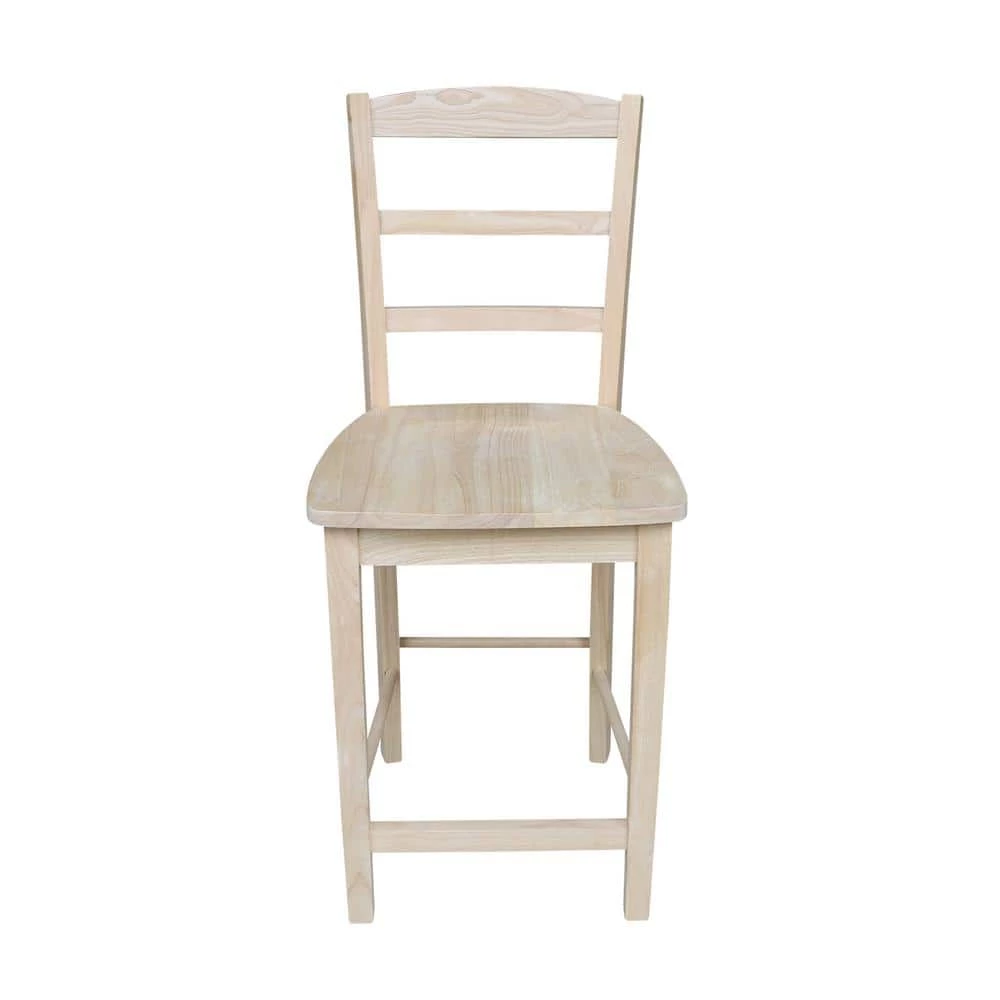 24 in. Madrid Counter Height Stool in Unfinished by International Concepts 1 24 in. Madrid Counter Height Stool in Unfinished by International Concepts