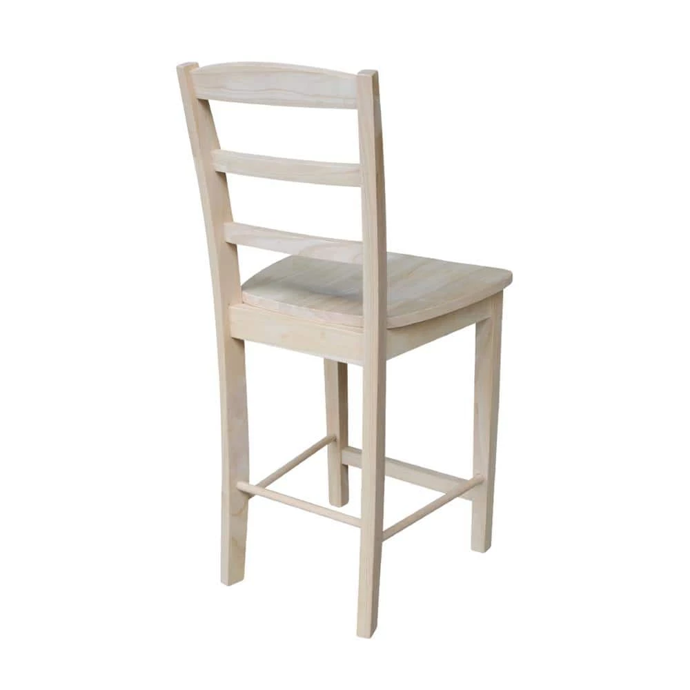 24 in. Madrid Counter Height Stool in Unfinished by International Concepts 6 24 in. Madrid Counter Height Stool in Unfinished by International Concepts - Image 6