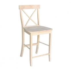 24 in. Unfinished Wood Bar Stool by International Concepts