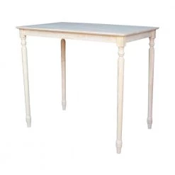 Unfinished Turned Leg Bar Table by International Concepts