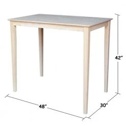 Unfinished Solid Wood Pub/Bar Table by International Concepts -International Concepts Sales unfinished international concepts bar tables k 3048 42s 4f 1000