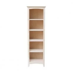 Brooklyn 60 in. Unfinished Wood 5 Shelf Standard Bookcase with Adjustable Shelves by International Concepts