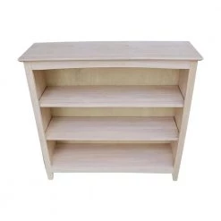 36 in. H Unfinished Solid Wood 3-Shelf Standard Bookcase by International Concepts -International Concepts Sales unfinished international concepts bookcases bookshelves sh 38236a a0 1000