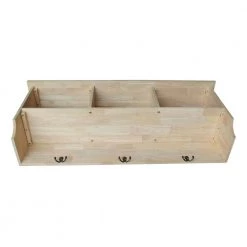 Wall Shelf with Storage in Unfinished Wood by International Concepts -International Concepts Sales unfinished international concepts coat racks sh 150 1f 1000