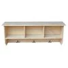 Wall Shelf with Storage in Unfinished Wood by International Concepts