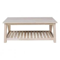 Surrey Unfinished Solid Wood Coffee Table by International Concepts