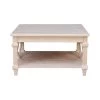Unfinished Solid Wood 36.W Josephine Square Coffee Table by International Concepts
