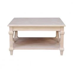 Unfinished Solid Wood 36.W Josephine Square Coffee Table by International Concepts