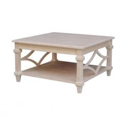 Unfinished Solid Wood 36.W Josephine Square Coffee Table by International Concepts -International Concepts Sales unfinished international concepts coffee tables ot 19sc 66 1000