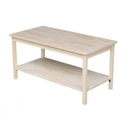 Portman 36 in. Unfinished Medium Rectangle Wood Coffee Table by International Concepts -International Concepts Sales unfinished international concepts coffee tables ot 44 31 1000