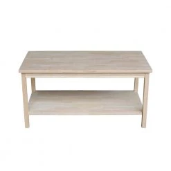 Portman 36 in. Unfinished Medium Rectangle Wood Coffee Table by International Concepts