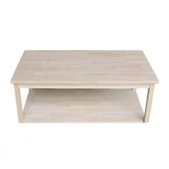 Portman 36 in. Unfinished Medium Rectangle Wood Coffee Table by International Concepts -International Concepts Sales unfinished international concepts coffee tables ot 44 a0 1000