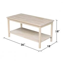 Portman 36 in. Unfinished Medium Rectangle Wood Coffee Table by International Concepts -International Concepts Sales unfinished international concepts coffee tables ot 44 c3 1000