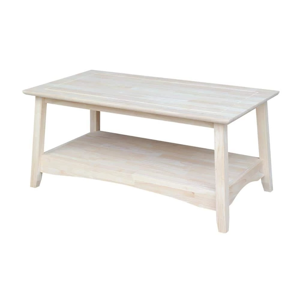Bombay 39 in. Unfinished Medium Rectangle Wood Coffee Table by International Concepts 10 Bombay 39 in. Unfinished Medium Rectangle Wood Coffee Table by International Concepts - Image 10