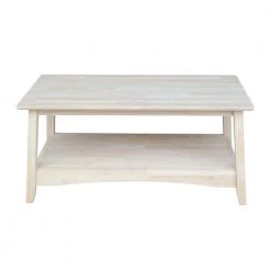 Bombay 39 in. Unfinished Medium Rectangle Wood Coffee Table by International Concepts