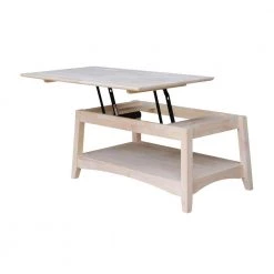 Bombay 40 in. Unfinished Medium Rectangle Wood Coffee Table by International Concepts -International Concepts Sales unfinished international concepts coffee tables ot 4tcl 66 1000