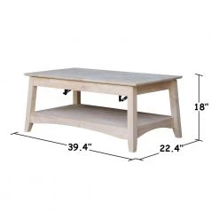 Bombay 40 in. Unfinished Medium Rectangle Wood Coffee Table by International Concepts -International Concepts Sales unfinished international concepts coffee tables ot 4tcl c3 1000