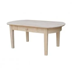 Phillips 42 in. Unfinished Large Oval Wood Coffee Table with Drawers by International Concepts -International Concepts Sales unfinished international concepts coffee tables ot 5c 31 1000
