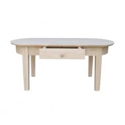 Phillips 42 in. Unfinished Large Oval Wood Coffee Table with Drawers by International Concepts -International Concepts Sales unfinished international concepts coffee tables ot 5c 4f 1000
