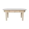 Phillips 42 in. Unfinished Large Oval Wood Coffee Table with Drawers by International Concepts