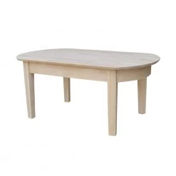 Phillips 42 in. Unfinished Large Oval Wood Coffee Table with Drawers by International Concepts -International Concepts Sales unfinished international concepts coffee tables ot 5c 66 1000