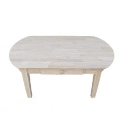 Phillips 42 in. Unfinished Large Oval Wood Coffee Table with Drawers by International Concepts -International Concepts Sales unfinished international concepts coffee tables ot 5c a0 1000